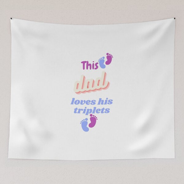 Item preview, this dad loves his triplets designed and sold by tatouma-shopp.