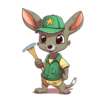 Artwork thumbnail, Tradie Chibi Roo by RooArtistry