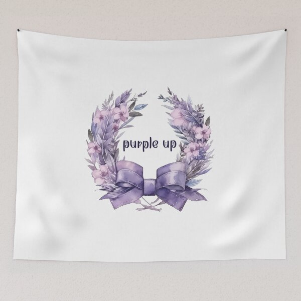 Item preview, Strength in Bloom cutout - purple up a purple floral aquarelle wreath  designed and sold by EmeraldeaArt.