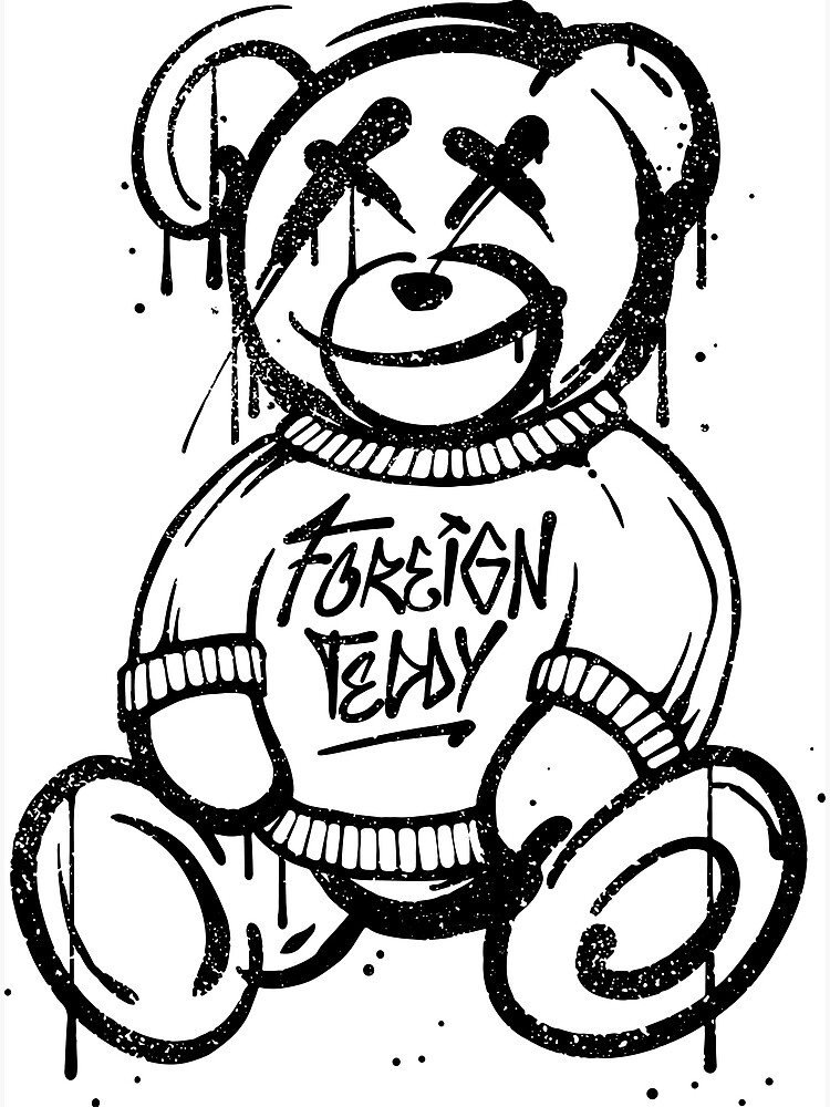 Drawing Teddy Fresh bear' Poster, picture, metal print, paint by