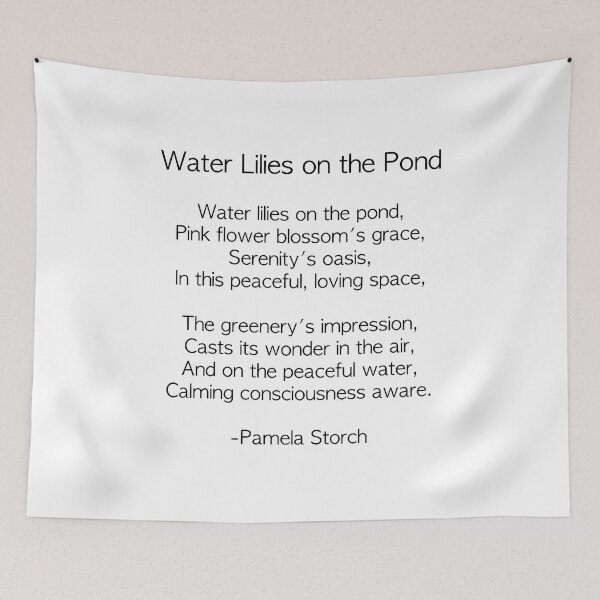 Artikelvorschau, Seerosen auf dem Teich Gedicht entworfen und verkauft von Pamela Storch.