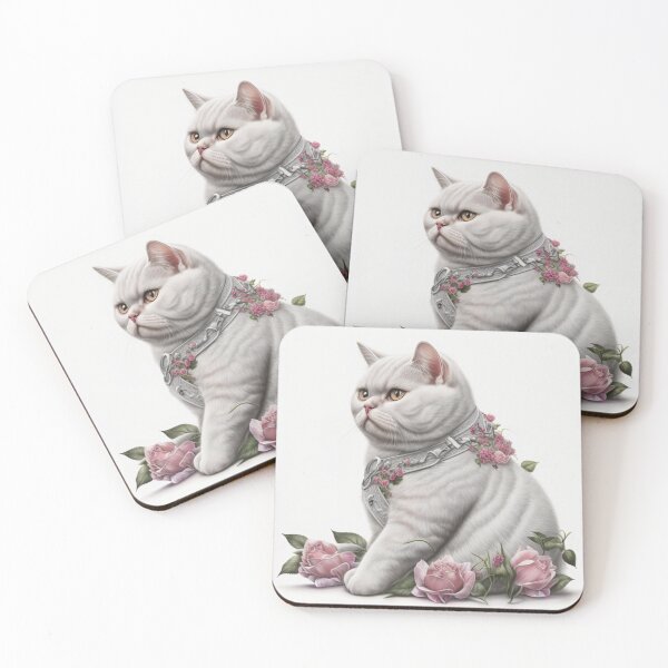 Artikelvorschau, Fluffy White British Shorthair entworfen und verkauft von Nocturne  Paws.