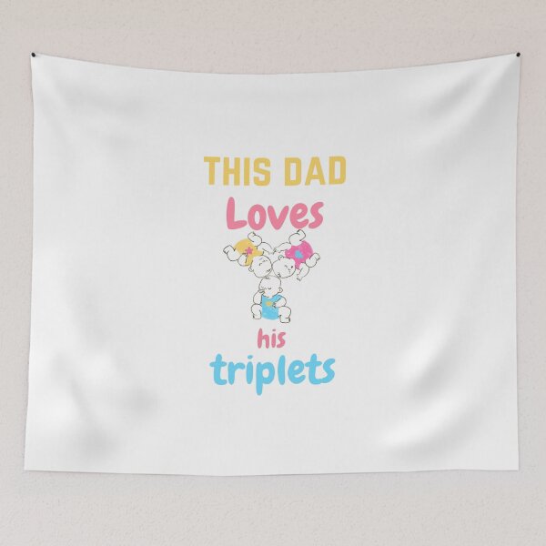 Item preview, this dad loves his triplets designed and sold by tatouma-shopp.