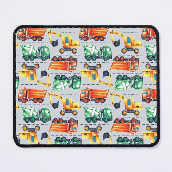 Item preview, Сartoon concrete mixer, excavator and dump truck watercolor sealess pattern. designed and sold by Marina Smorodinskaya.