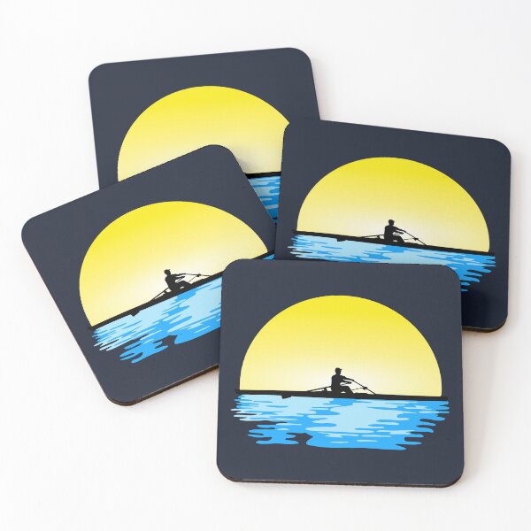 Artikelvorschau, Rudern, Ruderboot, Wasser und Sonnenuntergang, Einer Rudern entworfen und verkauft von claudiasartwork.
