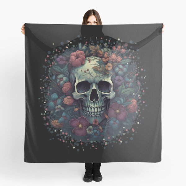 Item preview, skull in flower designed and sold by Gaviani Desing Studio.