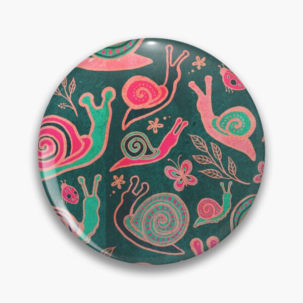 Item preview, Snail convention - pink & green on jade designed and sold by AprilAppleArt.