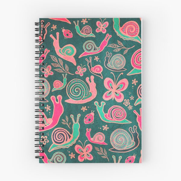 Item preview, Snail convention - pink & green on jade designed and sold by AprilAppleArt.