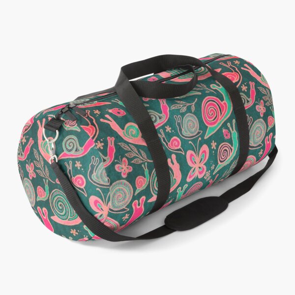 Item preview, Snail convention - pink & green on jade designed and sold by AprilAppleArt.