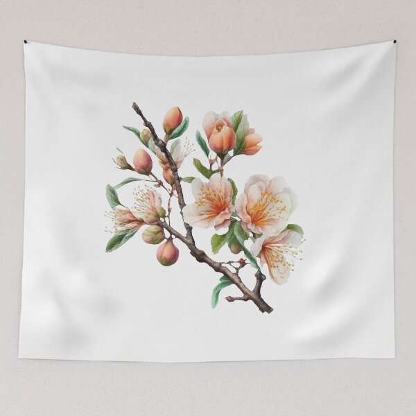Item preview, Beautiful realistic flower on a tree branch. Spring blossom of fruit trees. Sakura, cherry, peach, apple blossom designed and sold by Anastasiia Yurevych.