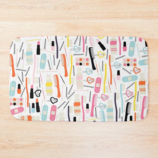 Item preview, Cute Bathroom Accessories with toothbrush, toothpaste, comb, lipstick and nailpolish designed and sold by kapotka.
