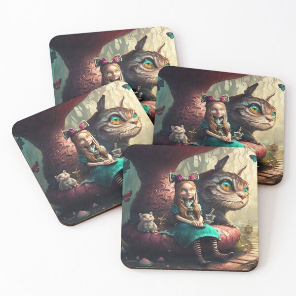 Item preview, Alice in Wonderland. "Tea Party with the Mad Hatter and the Cheshire Cat" designed and sold by thewandswant.