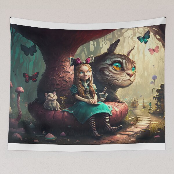 Item preview, Alice in Wonderland. "Tea Party with the Mad Hatter and the Cheshire Cat" designed and sold by thewandswant.