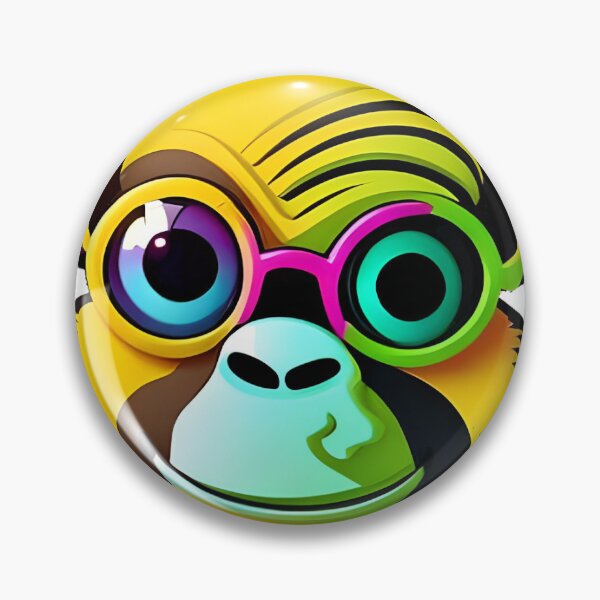 Aperçu de l'œuvre Pop Art Monkey Glasses Smile créée et vendue par RoboWear.