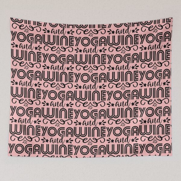 Item preview, Yoga Quote Yoga and Wine Motivational Saying designed and sold by SoccaTamam.