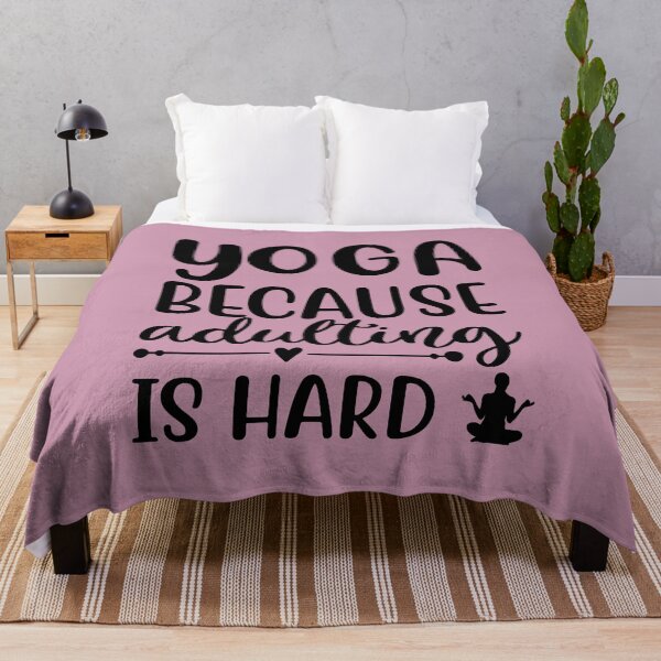 Item preview, Yoga Quote Because Adulting is Hard Motivational Saying designed and sold by SoccaTamam.