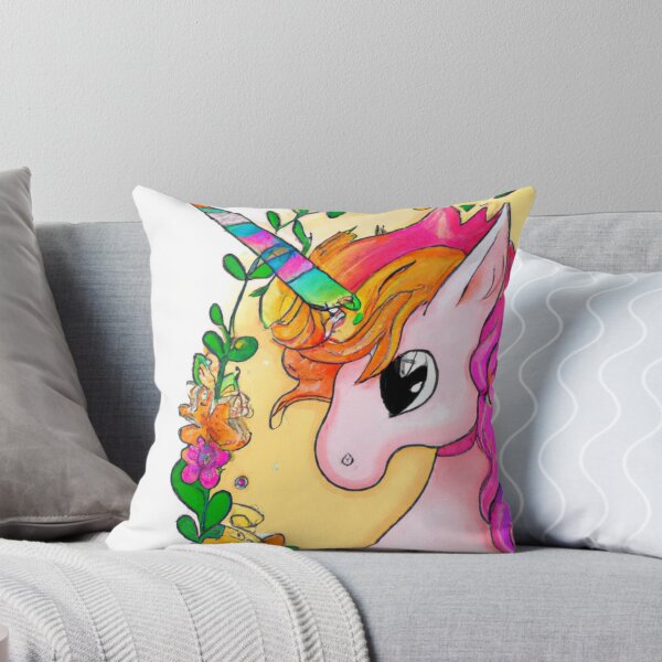 Item preview, The Last Unicorn . Unicorn encircled with colorful flowers. designed and sold by Featuring Lynn.