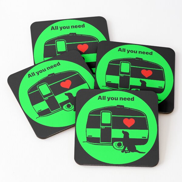 Item preview, ALL YOU NEED HEART DOG CARAVAN LIME designed and sold by Marni Scofidio Desi9ns.