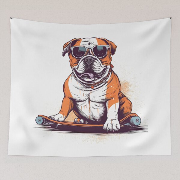 Item preview, Happy Bulldog on the desk with glasses #3 designed and sold by ImprintPro.