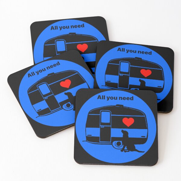 Item preview, ALL YOU NEED HEART DOG CARAVAN BLUE designed and sold by Marni Scofidio Desi9ns.