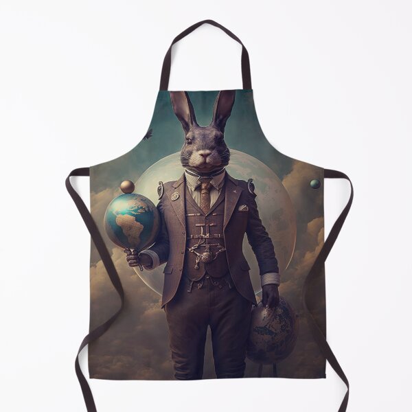 Item preview, Environmentalist Rabbit celebrating Earth Day - surrealist AI Generated Art designed and sold by Flowsaiartshop.