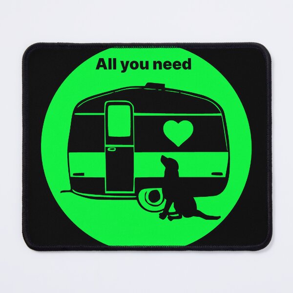 Item preview, ALL YOU NEED HEART DOG CARAVAN LIME2 designed and sold by Marni Scofidio Desi9ns.