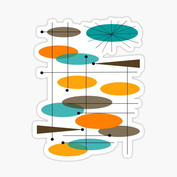 Mid-Century Modern Ovals III Sticker