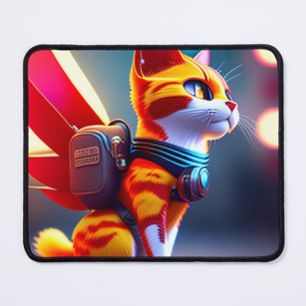 Item preview, Funny flying Tom Cat mascot with rocket designed and sold by Right-UR.