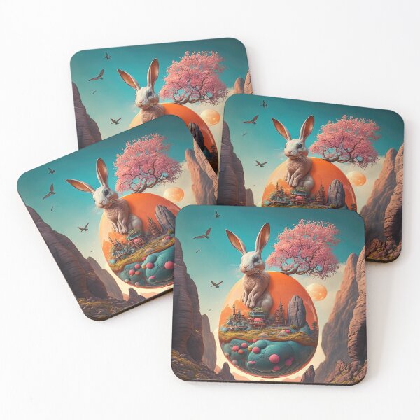 Item preview, The Year of The Rabbit 2023, Chinese Zodiac New Year 2023 - AI-Generated surrealist Art designed and sold by Flowsaiartshop.
