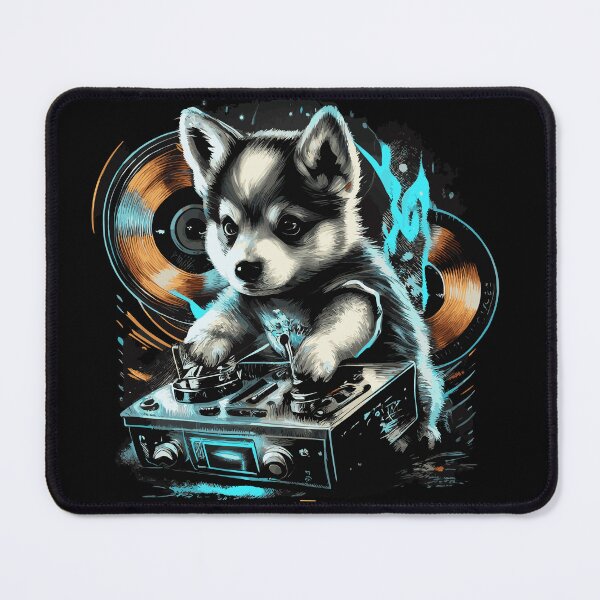 Item preview, DJ Wuff at his turntables designed and sold by TheShirtempire.