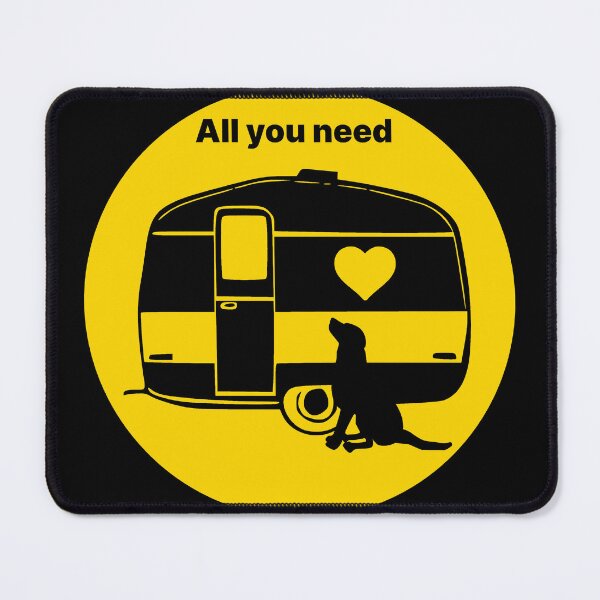 Item preview, ALL YOU NEED HEART DOG CARAVAN YELLOW2 designed and sold by Marni Scofidio Desi9ns.