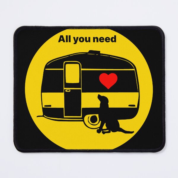 Item preview, ALL YOU NEED HEART DOG CARAVAN YELLOW designed and sold by Marni Scofidio Desi9ns.