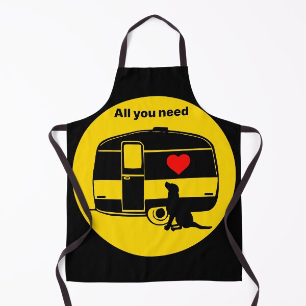 Item preview, ALL YOU NEED HEART DOG CARAVAN YELLOW designed and sold by Marni Scofidio Desi9ns.
