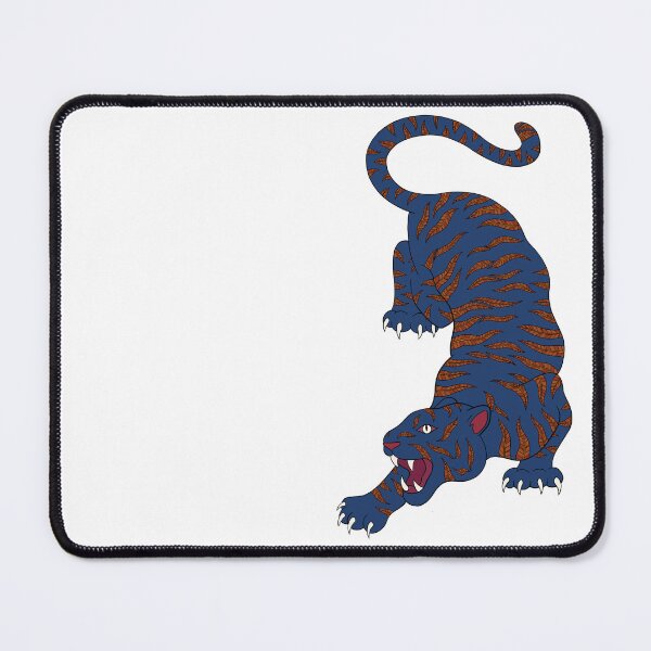 Item preview, Dark blue/orange leafy tiger designed and sold by LibbyHaggerArt.