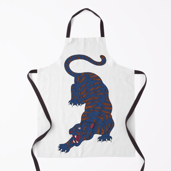 Item preview, Dark blue/orange leafy tiger designed and sold by LibbyHaggerArt.