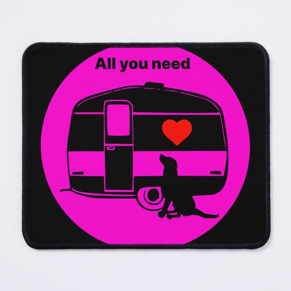 Item preview, ALL YOU NEED HEART DOG CARAVAN FUCHSIA designed and sold by Marni Scofidio Desi9ns.