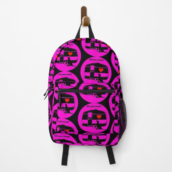 Item preview, ALL YOU NEED HEART DOG CARAVAN FUCHSIA designed and sold by Marni Scofidio Desi9ns.