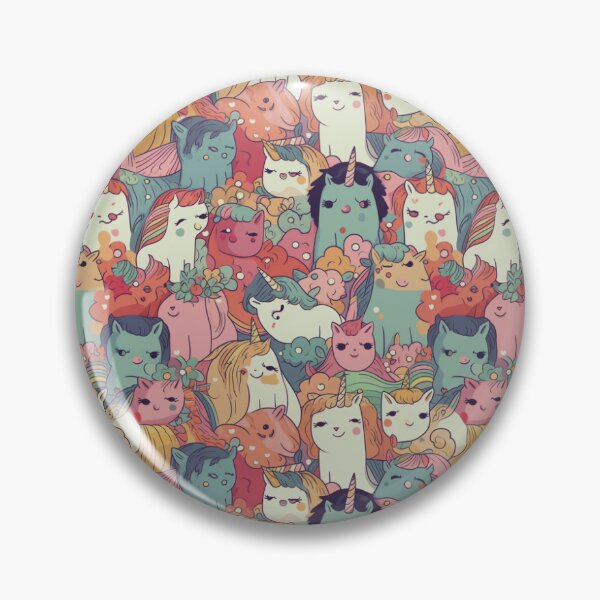 Aperçu de l'œuvre Kawaii Unicorn - Cute Unicorn Pattern créée et vendue par Reimagining Images.