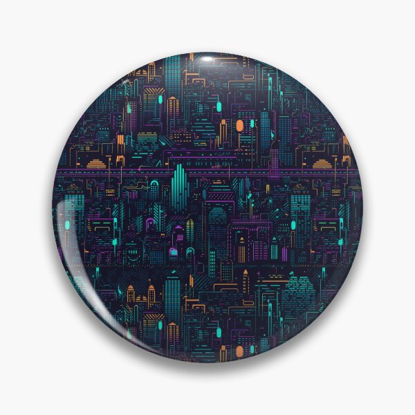 Item preview, Neon Cyber Skyline Pattern v2 designed and sold by KitsoBerry.