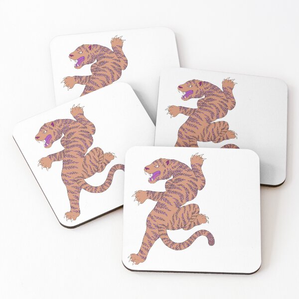 Item preview, Peach/purple vine leaf tiger  designed and sold by LibbyHaggerArt.