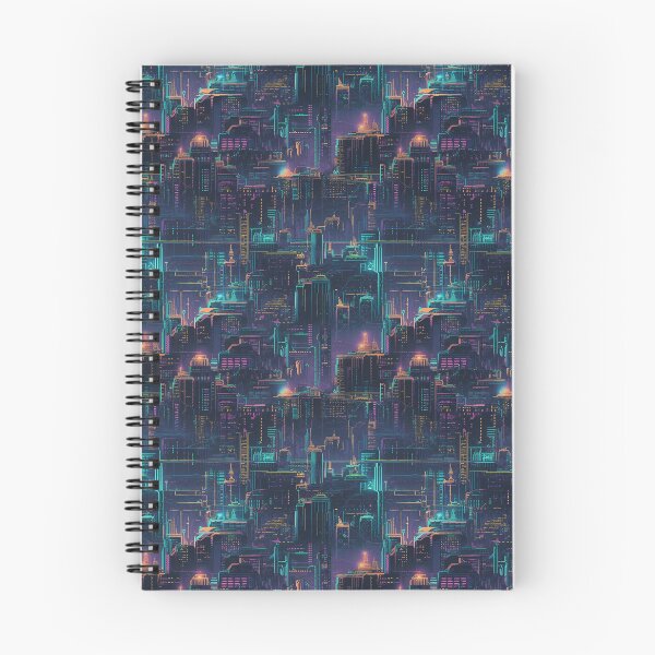 Artikelvorschau, Neon-Cyber-Skyline-Muster v3 entworfen und verkauft von KitsoBerry.