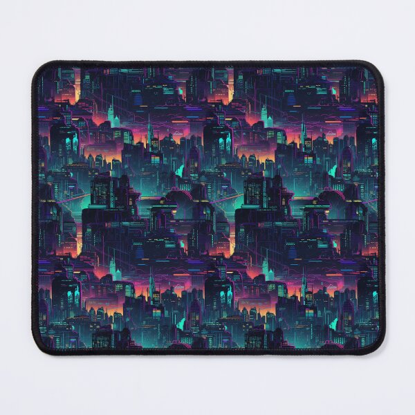 Item preview, Neon Cyber Skyline Pattern v5 designed and sold by KitsoBerry.