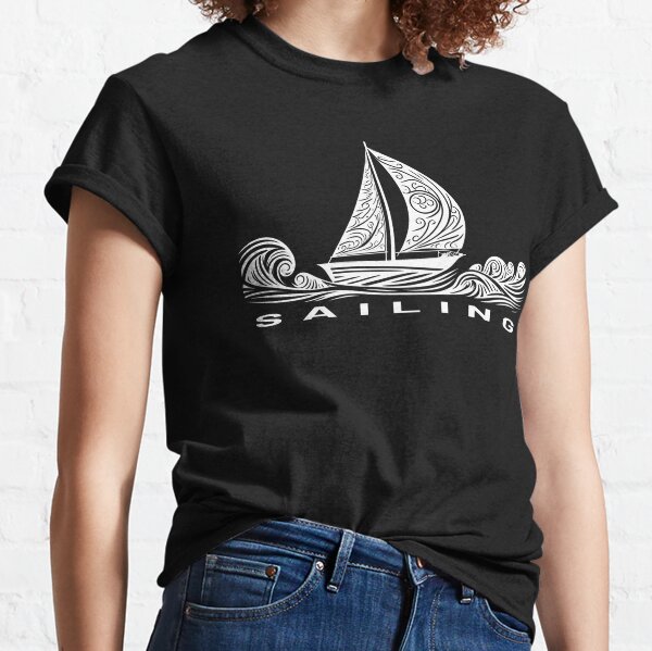 Sailboats on Open Water Nautical Theme Sailing Boat Unisex T-Shirt