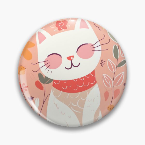 Item preview,  a cat with flowers designed and sold by sunny-meow-meow.