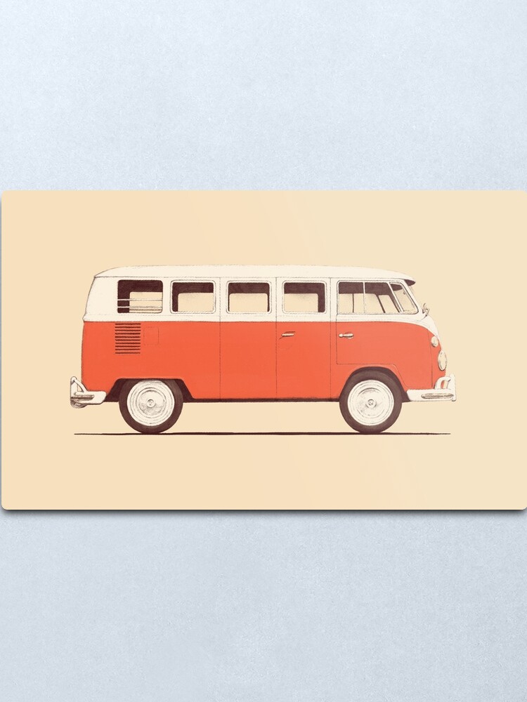 Alternate view of Red Van Metal Print