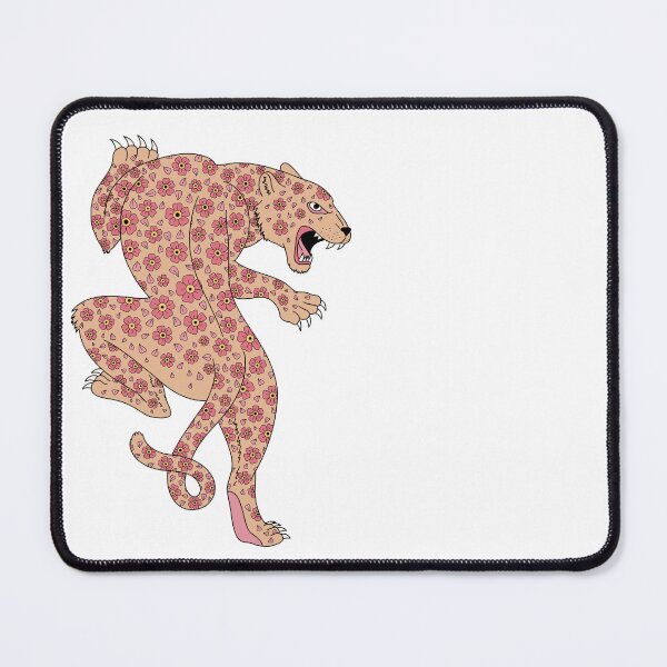 Item preview, Peach/pink floral print leopard designed and sold by LibbyHaggerArt.