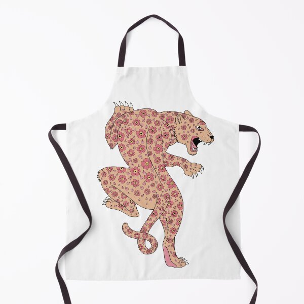 Item preview, Peach/pink floral print leopard  designed and sold by LibbyHaggerArt.
