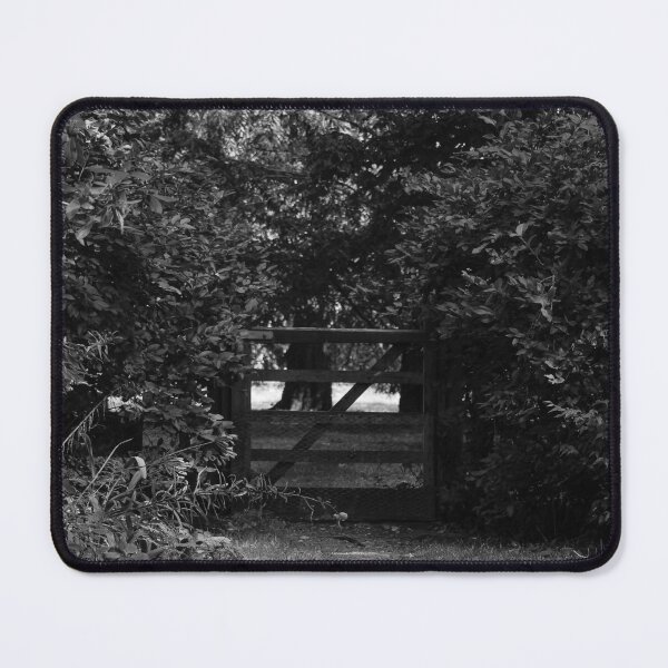 Item preview, Garden Gate Mount Stewart Northern Ireland Vertical Black and White designed and sold by eddiebarronshop.