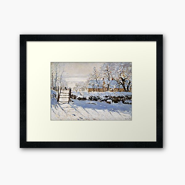 Monet - The Magpie, fine art painting Framed Art Print