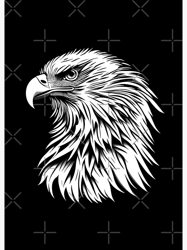 T te d aigle t te blanche Noir et blanc Carte de v ux